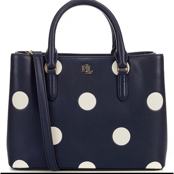 Ralph Lauren Handbags - Polka Dot Leather Small Marcy Satchel Bag